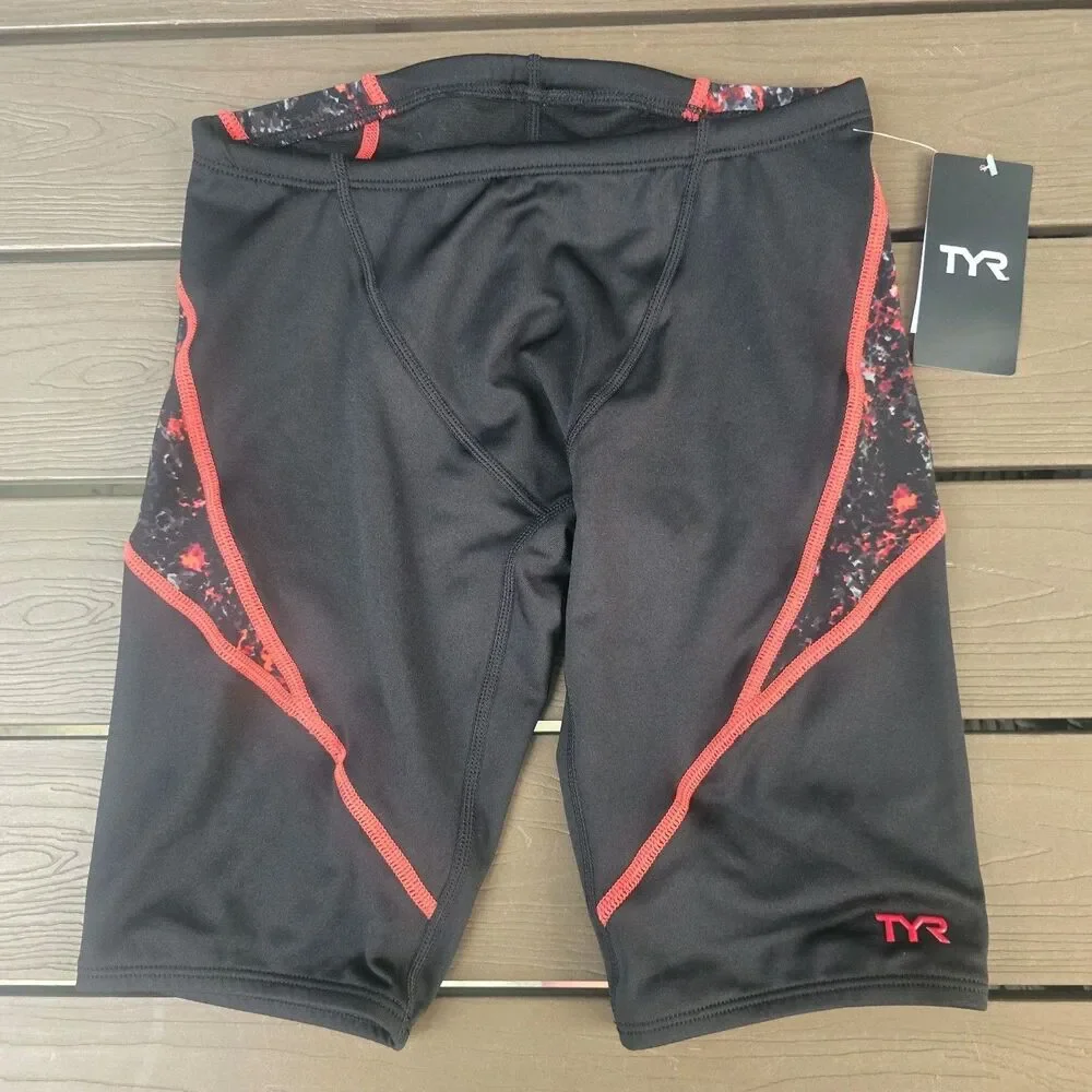 TYR Youth Boy's Durafast Elite Scoria Red/black Blade Jammer Sz 32 NEW
